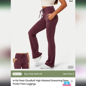 Brand New! Halara In My Feels Cloudful Hi Waisted Drawstring Flare Leggings